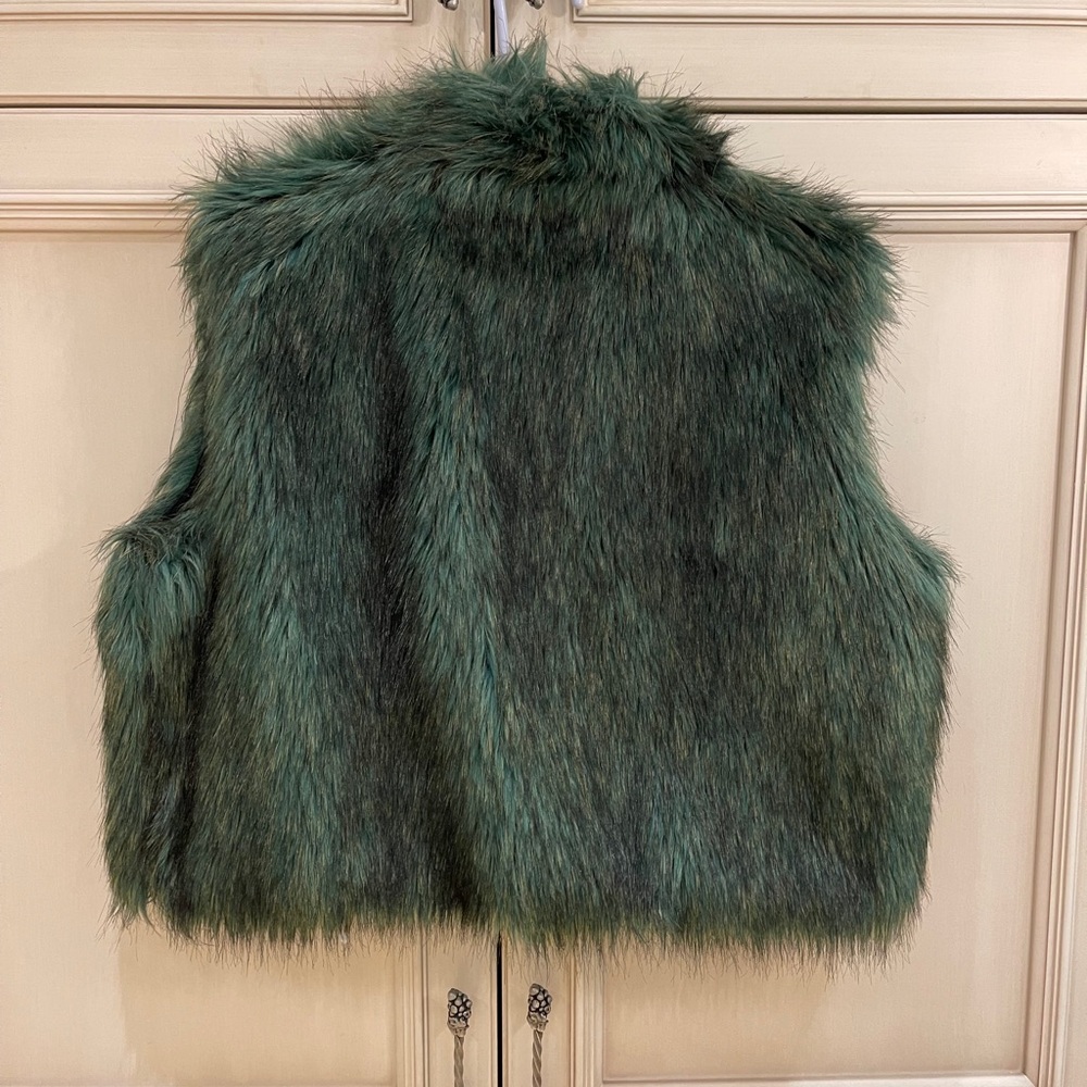 Green Faux fur fun vest